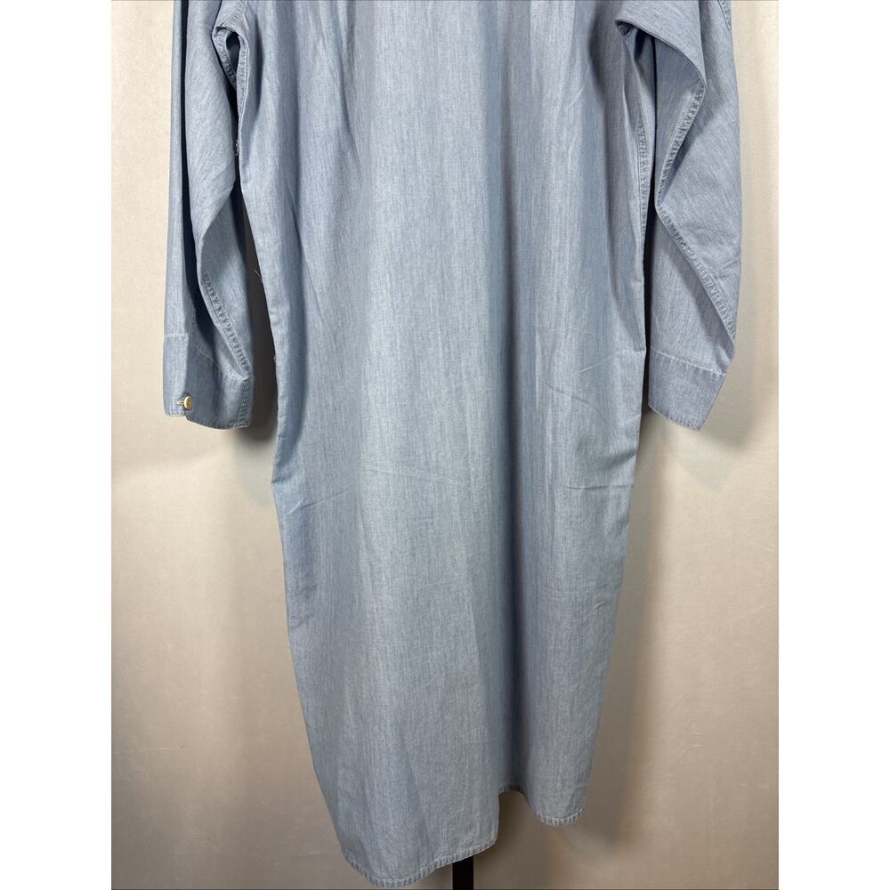 VTG Banana Republic Cabin Wear Chambray Midi Dress Womens Small Blue Cottagecore - Picture 6 of 9
